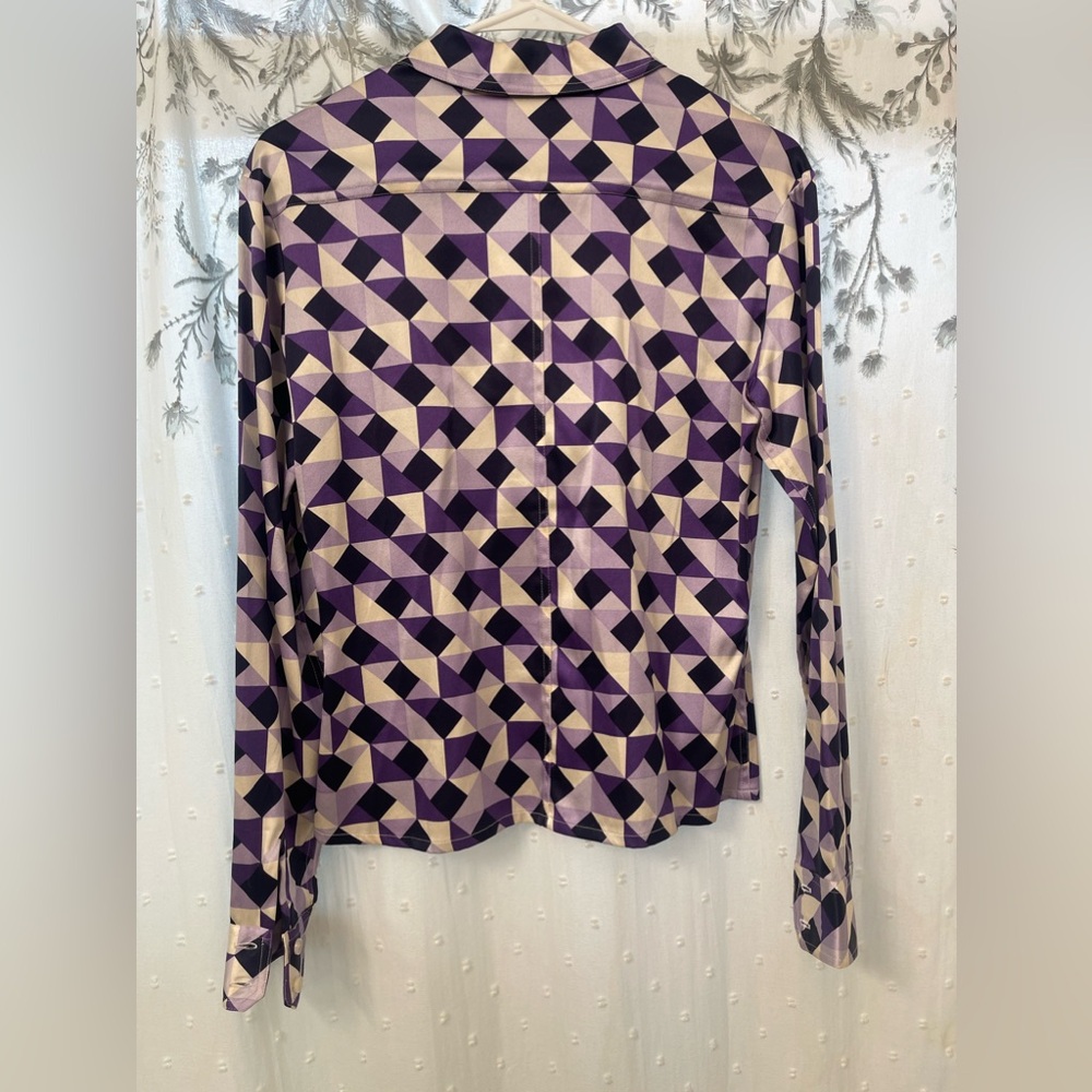 Tracy M Silk long Sleeve Button Down- petite - Picture 5 of 10